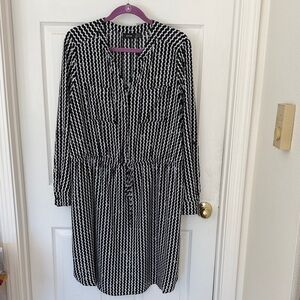 Apt. 9 Black and White Long Sleeve Dress